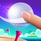 In Golf Island, just flick the golf ball to hit it and remember that the harder the flick, the stronger the hit