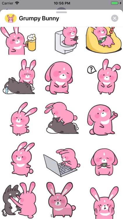 Grumpy Bunny Animated Stickers