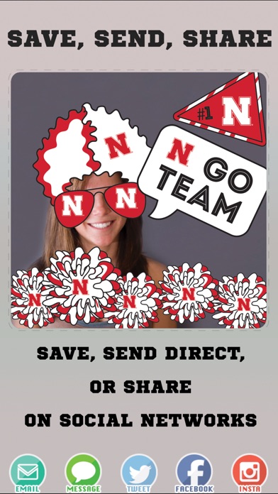 Nebraska Cornhuskers PLUS Selfie Stickers screenshot 4