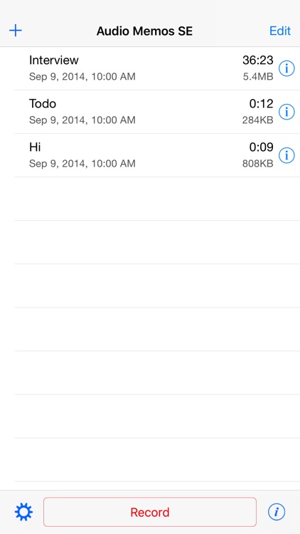 Audio Memos SE screenshot-3