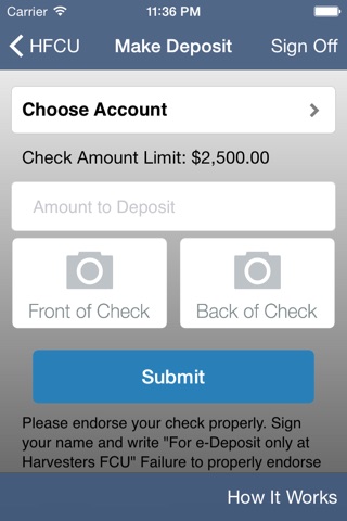 HarvestersCU Mobile Banking screenshot 2