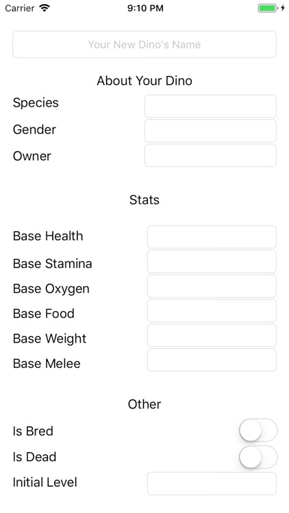 Ark Dino Stats