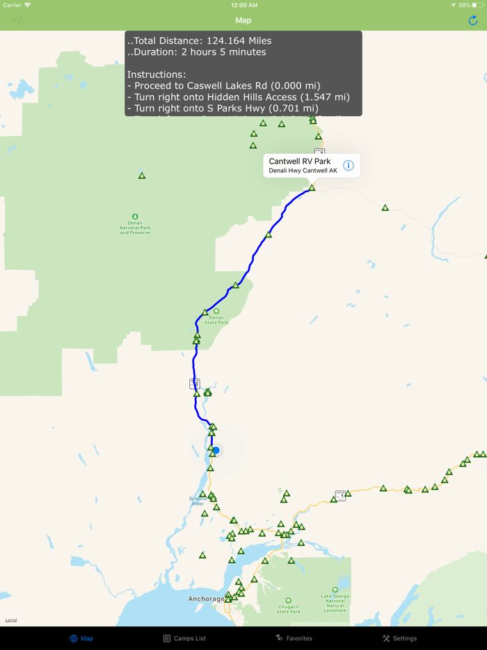 Alaska – Camping  RV spots