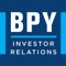 This app gives Brookfield Property Partners (NYSE: BPY) investors mobile access to the latest stock data, news, SEC Filings from Brookfield Property Partners, as well as proprietary company content including presentations, conference calls, videos, sales and marketing collateral, fact sheets, annual reports and other qualitative company information