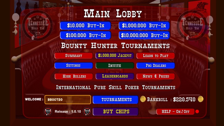 Tennessee Hold 'Em Tournaments