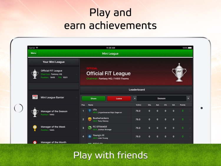 Soccerway Fantasy iTeam for iPad
