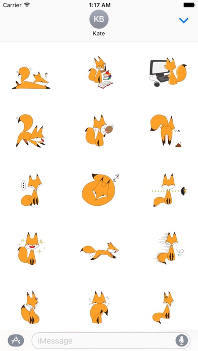 Cute Red Fox FoxMoji Sticker screenshot 2