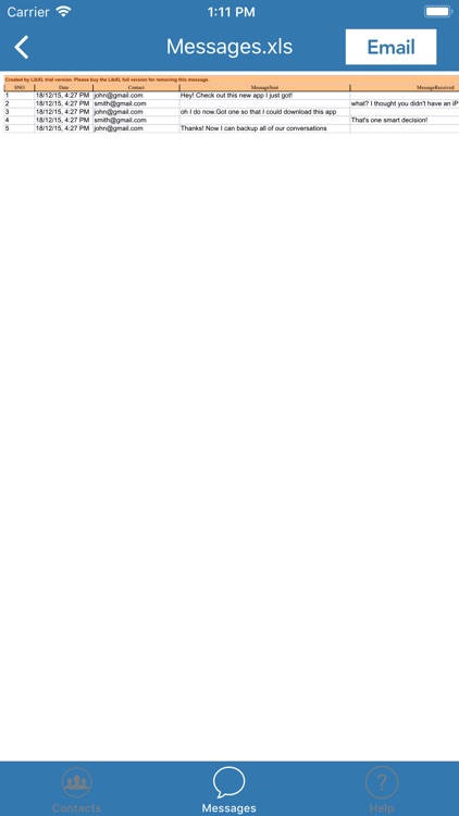 Export SMS and Contacts