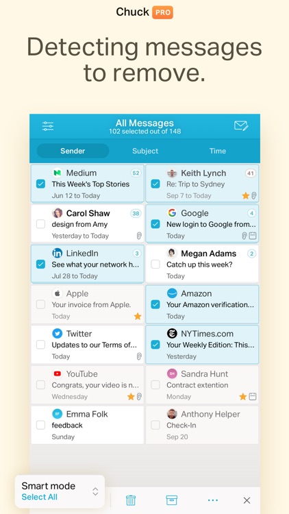 Chuck Email: Organized Mailbox screenshot-7