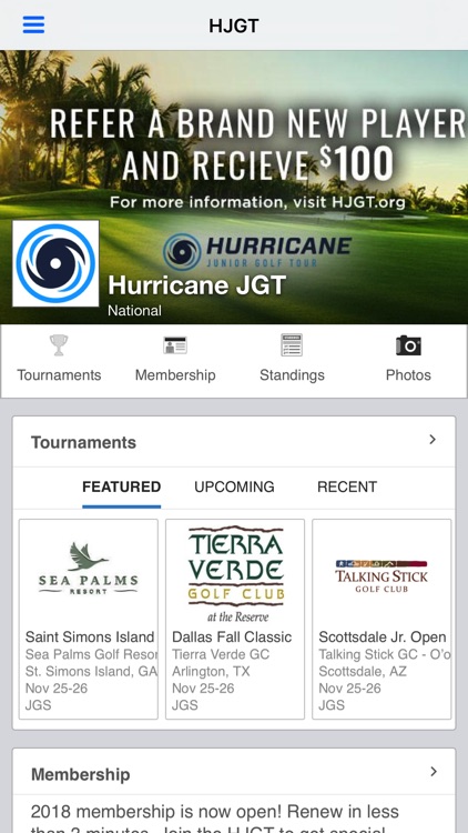 Hurricane Junior Golf Tour.