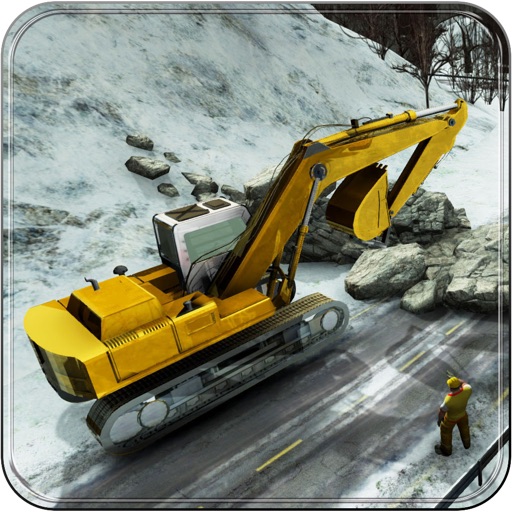 Winter Snow Excavator Crane Icon
