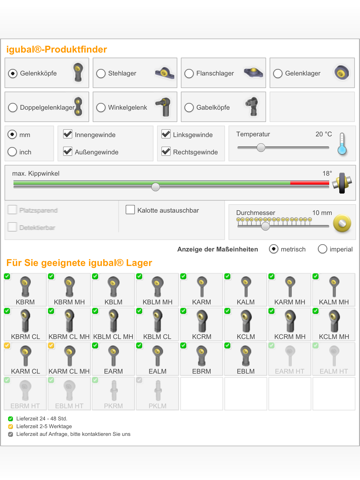 igubal® product finder screenshot 2