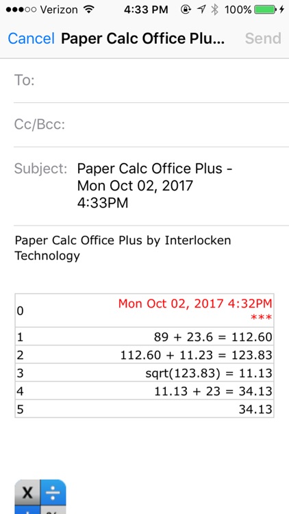 Paper Calc Office Lite screenshot-3