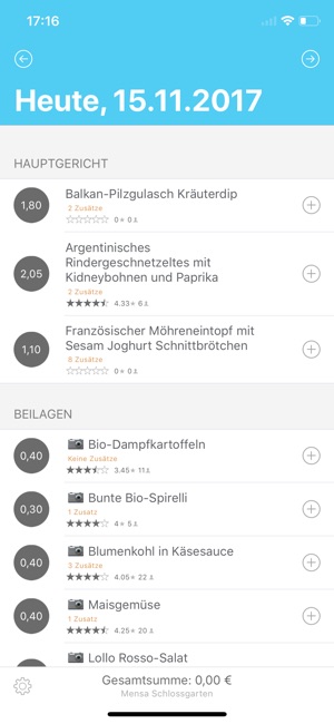 Studentenfutter | Mensa-App