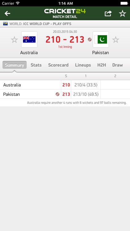 Cricket 24 - live scores