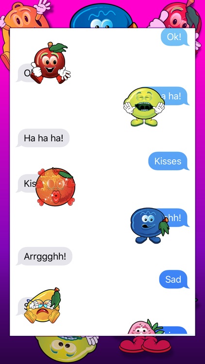 Crazy Fruit Stickers, Animated