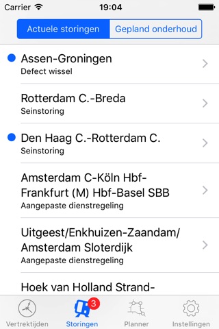 Trein app screenshot 2