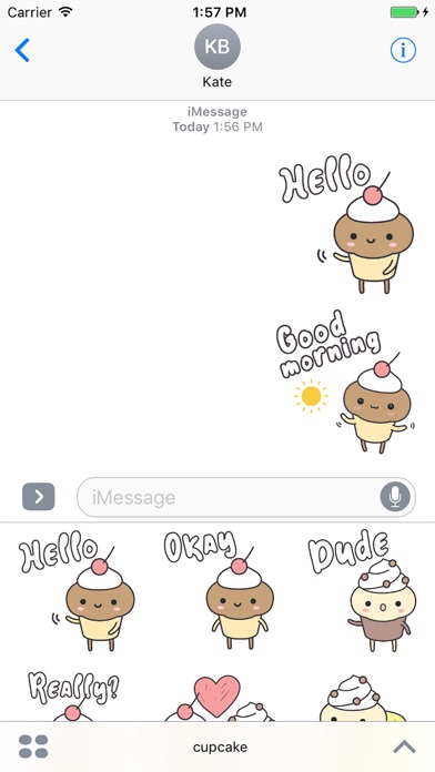 Cup cake character sticker screenshot 3