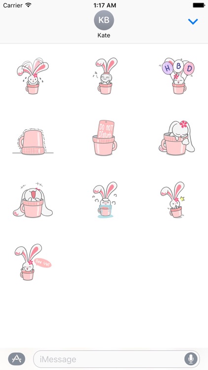 Lovely Bunny in A Cup Sticker