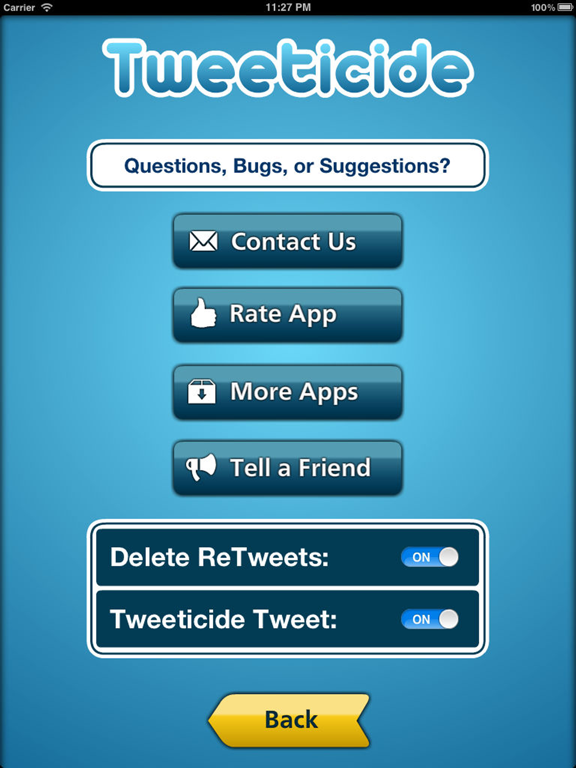Tweeticide - Delete All Tweets iPad Capturas de pantalla