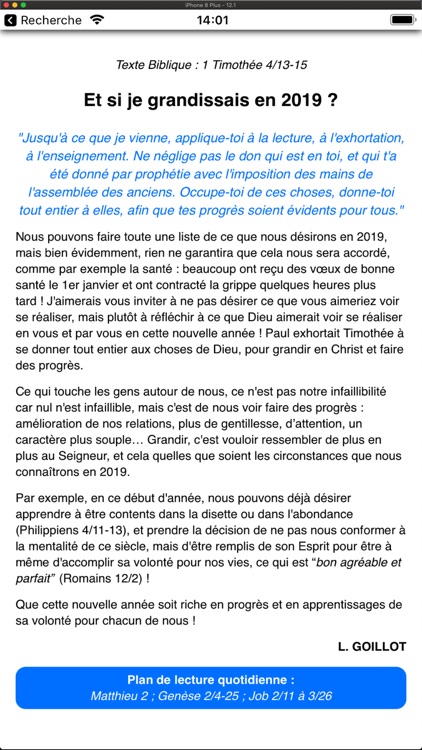 Trésor Quotidien 2019