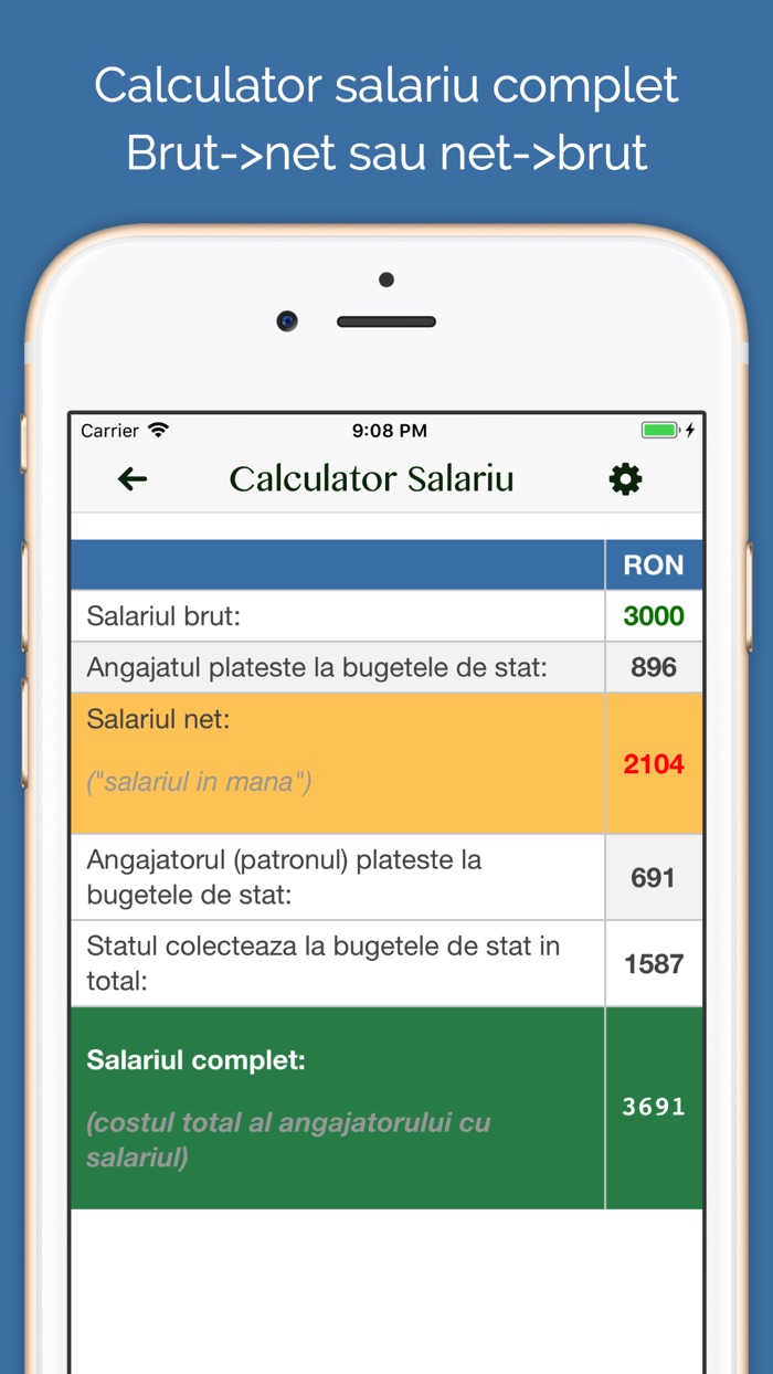 Money.ron - curs BNR, salarii