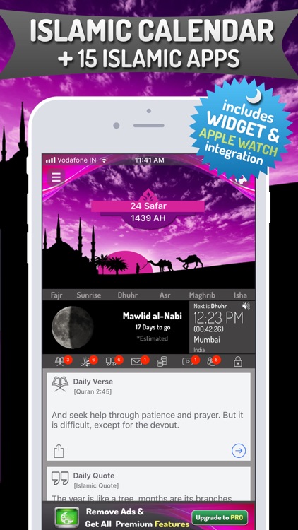 Islamic Calendar + Azan, Qibla