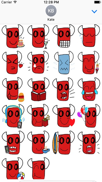 Red monster faces stickers screenshot-4