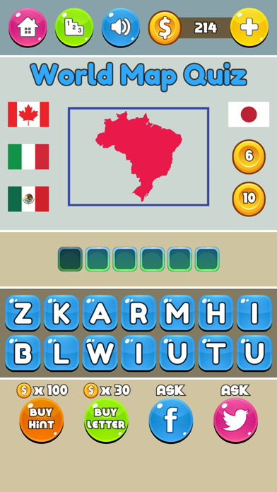 World Map Quiz screenshot 3