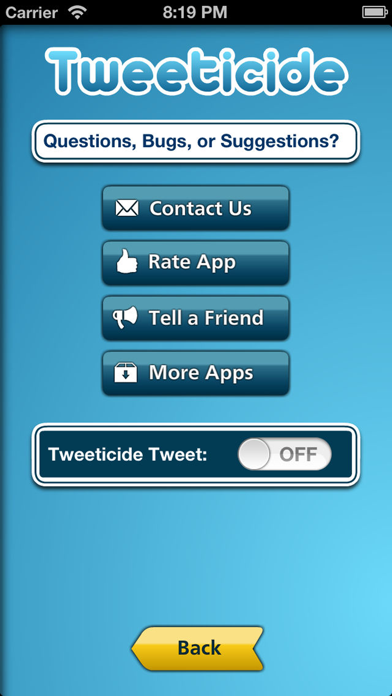 Tweeticide - Delete All Tweets iPhone Capturas de pantalla