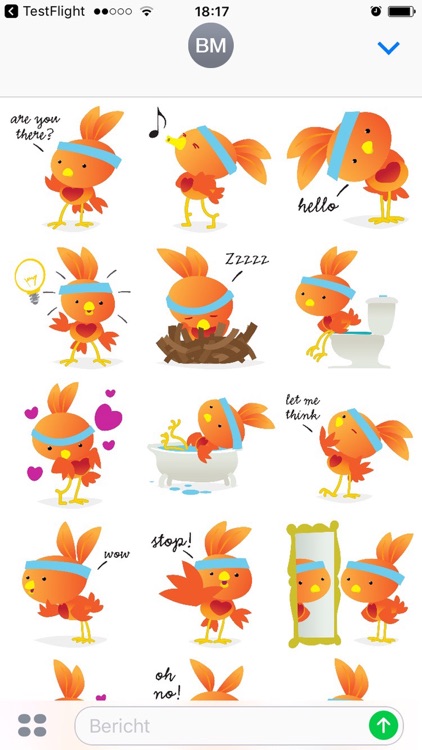 Orange Robin - emoji stickers