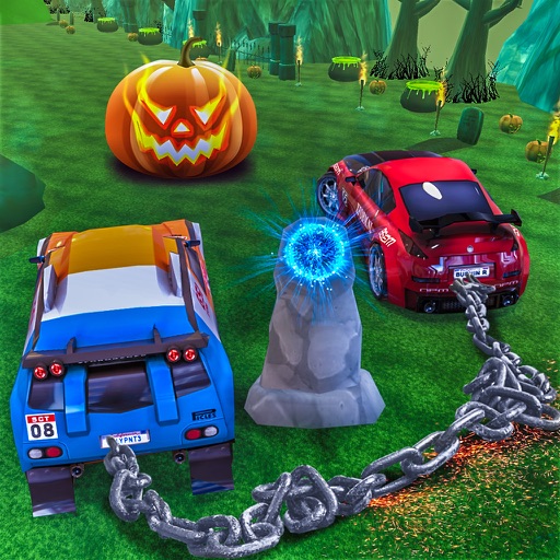 Scary Halloween Chained Cars Icon