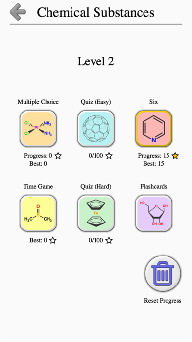 Chemical Substances: Chem-Quiz Screenshots