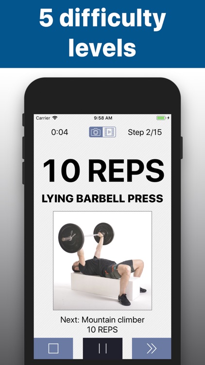 Barbell workout training -hiit