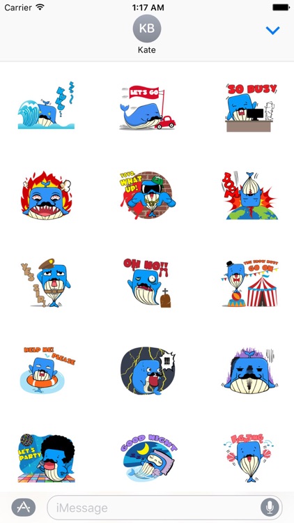 Funny Giant Blue Whale Sticker