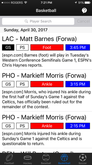 Who's Hurt - Injury Reports(圖2)-速報App