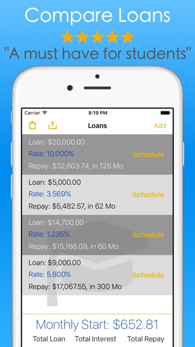 How to cancel & delete Student Loans Calculator - Debt Payoff Tracker Vue from iphone & ipad 1