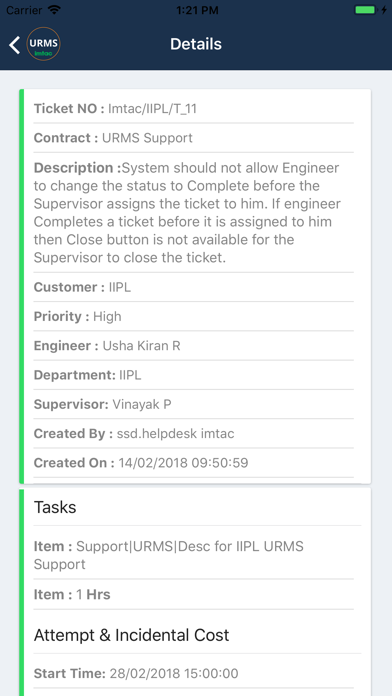 URMS Ticketing System screenshot 3