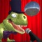 A dinosaur singing