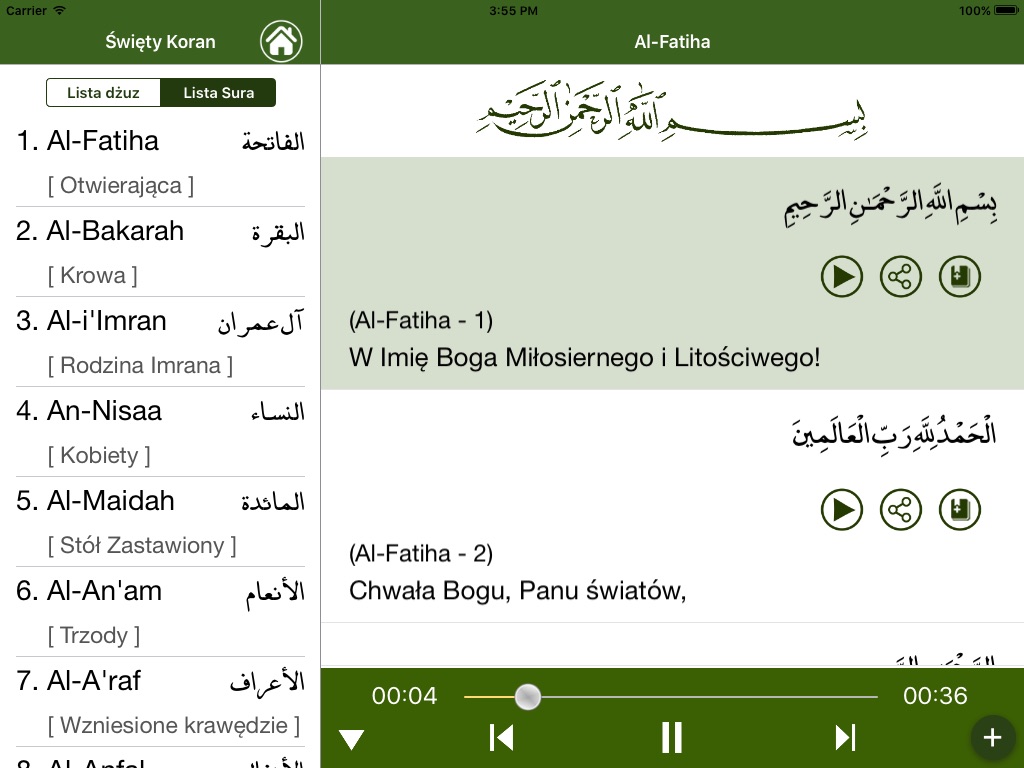 Święty Koran po polsku screenshot 2