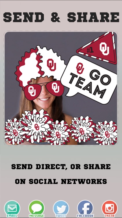 Oklahoma Sooners Selfie Stickers screenshot-3