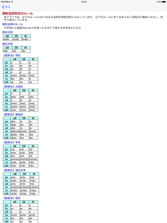 スペイン語動詞活用表Liteのおすすめ画像4