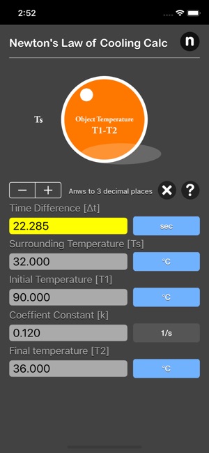 Newton's Law of Cooling Calc(圖6)-速報App