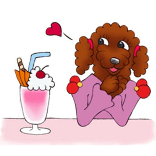 Red Poodle Dog Lady Sticker icon