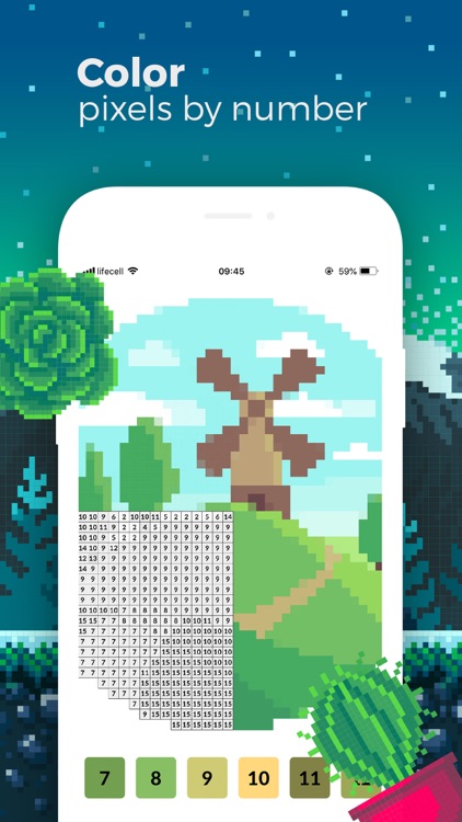 Nature Pixel Art Coloring Book