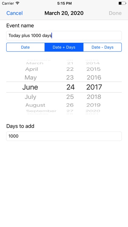 Days & Dates