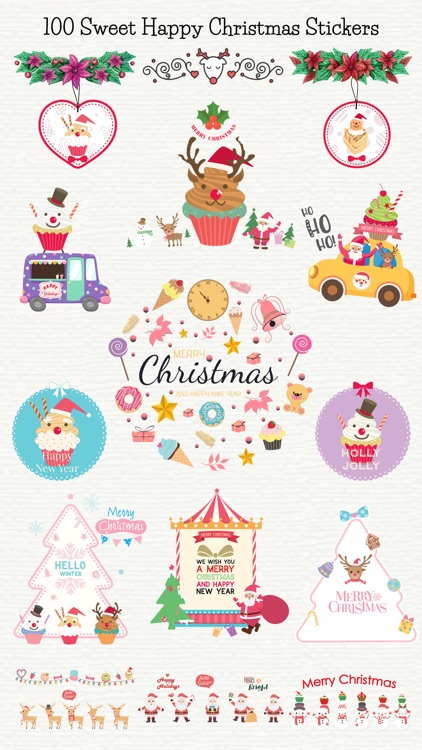 Sweet Happy Christmas Stickers