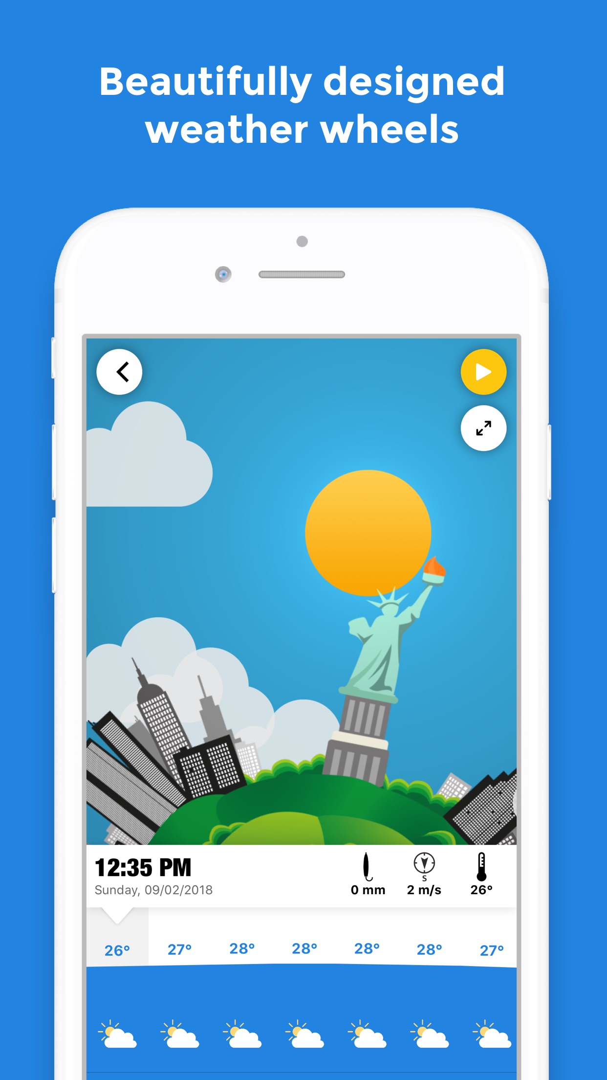Screenshot do app WeatherWheel: Alerts, Forecast