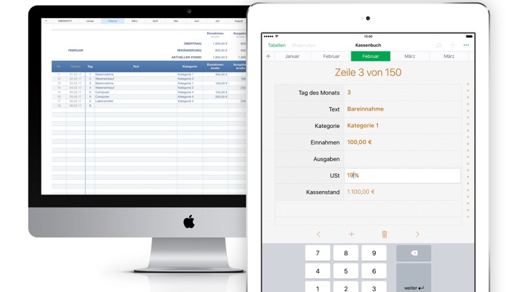 Kassenbuch 2017 für Numbers