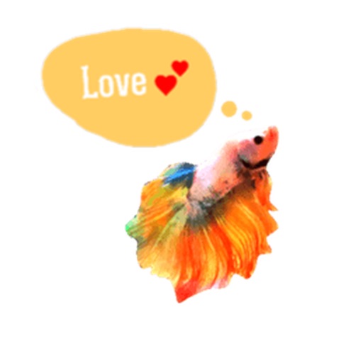 Watercolor Betta Fish Sticker icon